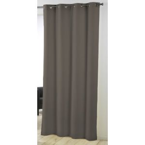 Rideau Oeillets en Polyester/Métal Taupe 280 x 140 cm