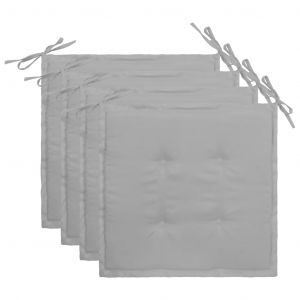 VidaXL Coussins de chaise de jardin 4 pcs Gris 40x40x3 cm