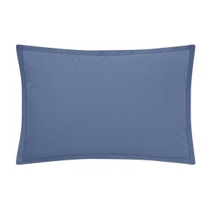Essix Taie d'oreiller en coton bleu denim 50x70 Made in France