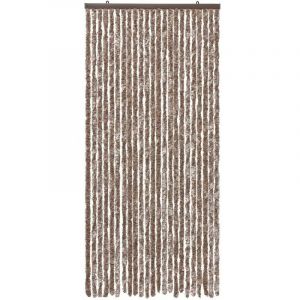 Emmevi Mv S.p.a. - Rideau Chenille Porte D'entrée Protège Du Soleil Anti-Mouches Lavable Réglable Beige Marron - 120x230 cm