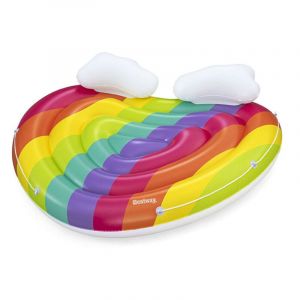 Bestway Île gonflable Rainbow Dreams 2 personnes, 164 cm, design arc-en-ciel