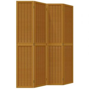 VidaXL Cloison de séparation 4 panneaux marron bois paulownia massif