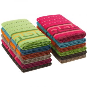 Briebe PC1192-12 Torchon de Cuisine 100 % Coton Bouclé, Lot de 12 Chiffons 50x50cm Multicolore