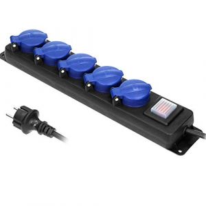 Orno OR-AE-13159(GS)/3M Multiprise Exterieur Prise d'atelier IP44 à 5 Voies avec câble de 3 m