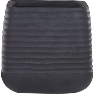 Beliani Cache-pot carr&eacute; noir 50 x 50 x 49 cm PARIKIA