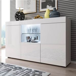 Buffet blanc moderne avec lumière Safira Domensino