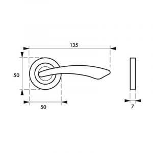 THIRARD Poignée sur Rosace Maxima Chrome Brillant pour Portes Intérieures - Béquilles Alliage - Vis de Fixation Invisibles - Carré Acier 7MM - Ressort de Rappel