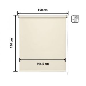 Store enrouleur occultant beige 150 x 190 cm