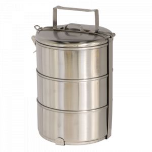 Esschert design Boîte à lunch "Tiffin" à 3 étages en inox - Taille L