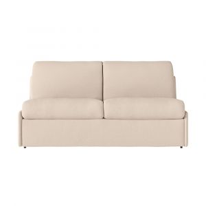 Loungitude Canapé convertible couchage 160x190cm tissu beige matelas 13cm
