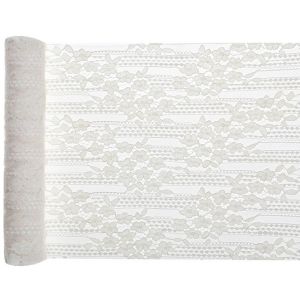 Ruedelafete Chemin de table dentelle coton ivoire