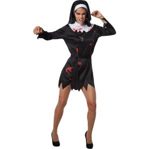 TecTake Dressforfun - Creepy nun - L - Habillage carnaval - Halloween - D&eacute;guisement - V&ecirc;tements de f&ecirc;te - F&ecirc;te - V&ecirc;tements de f&ecirc;te