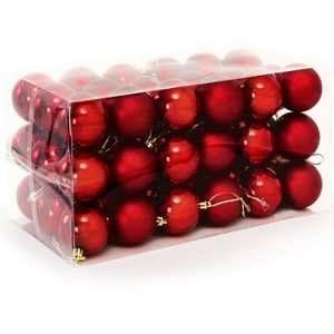 Deuba Lot de 54 boules de Noël - coloris rouge