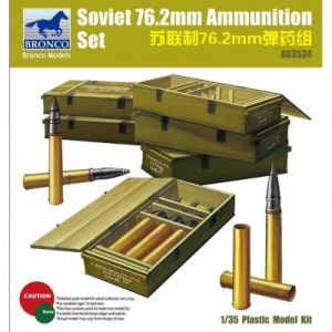 Bronco Models Accessoires de maquettes militaires : set de munitions soviétiques de 7,6cm