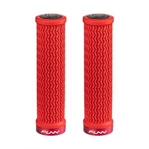 Funn Holeshot Poignées de Vélo de Montagne avec Serrage Unique, Diamètre Intérieur de 22 mm, Poignées de Guidon de Vélo Résistantes aux Extrémités Durcies (Rouge)