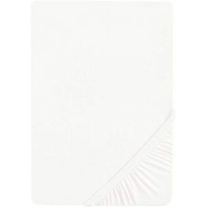 Biberna Castell 77113/001/040 Drap-housse en jersey stretch 90 x 190 cm 100 x 200 cm Couleur : blanc