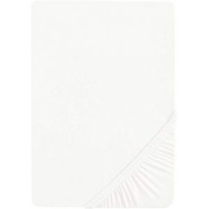 Biberna Castell 77113/001/040 Drap-housse en jersey stretch 90 x 190 cm 100 x 200 cm Couleur : blanc