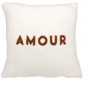 Image de Ostaria Housse de coussin 40x40 cm bouclette Amour 40 X 40 Blanc