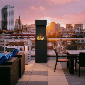 Azura home design Cheminée bio-éthanol sur pieds SIERRA 170 cm - Vitrage: Sans