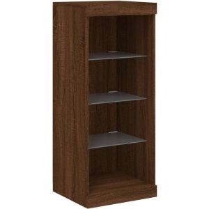 VidaXL Buffet avec lumi&egrave;res led ch&ecirc;ne marron 41x37x100 cm Brun