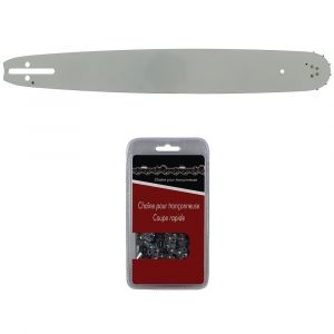 Guide 45 cm (18 pouces) + chaîne 64 maillons - Compatible tronçonneuses HUSQVARNA