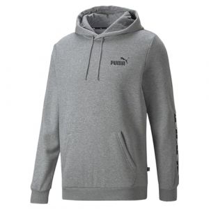 Puma Homme Ess+ Tape Sweat À Capuche Sudation, Gris Moyen Chiné, S EU