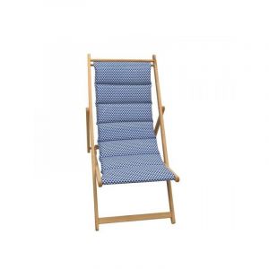 Image de Jardin prive Transat Chilienne matelassée Fjord Toile amovible Indigo Bleu