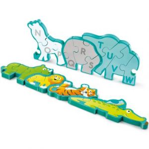 Hape Puzzle en bois réversible animaux de la savane et alphabet (26 pièces)