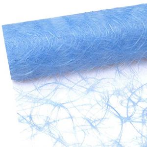 Deko AS GmbH Chemin de Table Sizoweb - Rouleau de 25 m + 100 cœurs décoratifs gratuits (30 cm de Large, en Bleu Clair)