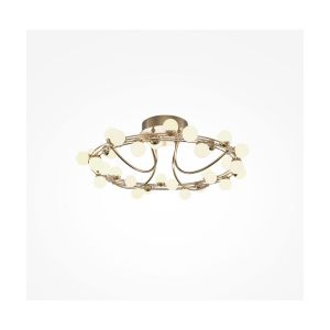 Plafonnier armature métallique or et blanc mat 60cm Tessara - Maytoni