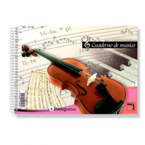 Pacsa 18801 Cahier de Musique 8 port&eacute;es 1/4 20 Feuilles