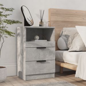 VidaXL Table de Chevet Bois d'Ingénierie Gris Béton - Gris