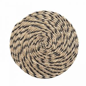 Set de Table Rond en Paille "Nala" 38cm Naturel & Noir - Paris Prix