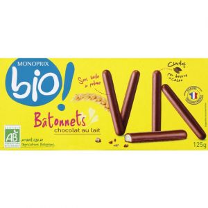 Monoprix Bio Bâtonnets chocolat au lait