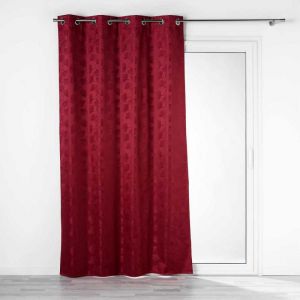 Rideau a oeillets 140 x 260 cm 100% occultant jacquard Lunella Bordeaux