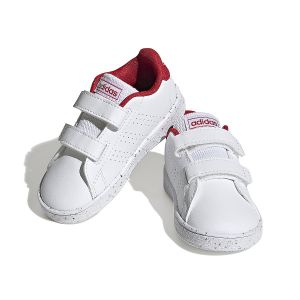 Image de Adidas Garçon Unisex Kinder Advantage Lifestyle Court Two Hook-and-Loop Chaussures de Tennis, FTWR White/FTWR White/Better Scarlet, 22 EU