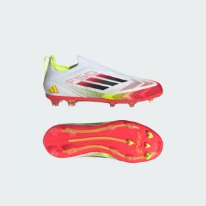 Adidas F50 Elite Laceless Fg Pure Victory - Blanc/noir/jaune Enfant - Herbe Naturelle (Fg), pointure 28 - ['Blanc'] - Taille 28