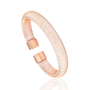 Cleor Bracelets Jonc en Argent 925/1000 Rose et Silicone Blanc Femme - Couleur Unique - Taille blanc