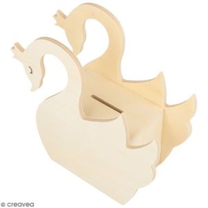 Artémio Tirelire Cygne en bois - Lovely Swan - 15 x 14,5 cm