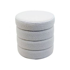 Mobili Rebecca - Pouf avec rangement Rebecca Mobili Uxi 40x37x37 Tissu Polyester mdf Blanc Moderne