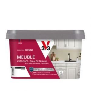 V33 Peinture de r&eacute;novation meuble cuisine blanc satin 2L