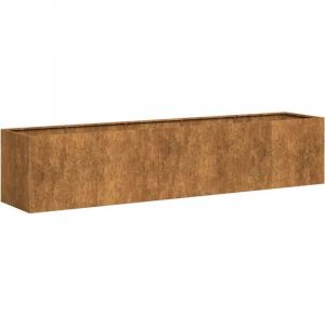 VidaXL Jardini&egrave;re rouill&eacute; 200x40x40 cm acier inoxydable