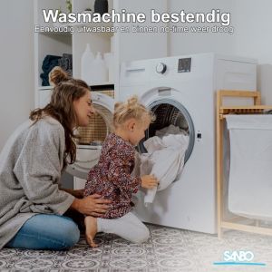 Couverture &eacute;lectrique Sanbo - S&eacute;curit&eacute; lave-linge - Sous-couverture - 150 x 80 cm - 7 niveaux - Avec &eacute;lastiques de coin - 1 personne