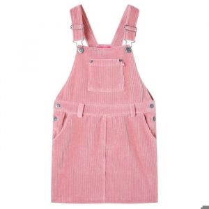 VidaXL Robe Salopette Pour Enfants Velours C&ocirc;tel&eacute; Rose Clair 92