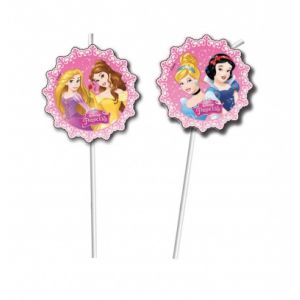 6 pailles Princesses Disney