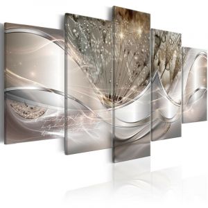 Artgeist Tableau - Sparkling Dandelions (5 Parts) Beige Wide - 100x50