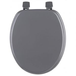 Image de Pegane Abattant WC coloris Gris en Bois MDF -Dimensions : 43 x 37 x 3.5 cm