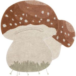 Lorena canals Tapis enfant forme champignon en coton lavable en machine Boletus 120x120