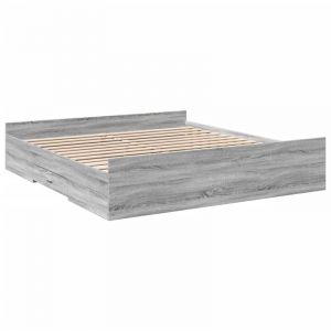 VidaXL Cadre De Lit À Tiroirs Sonoma Gris 180x200 Cm Bois D'ingénierie