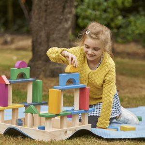 TickiT 73450 Rainbow Wooden Jumbo Block Set